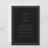 Invitation Mariage minimaliste Black Gold Modern (Devant)