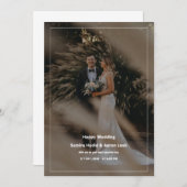 Invitation Mariage minimaliste blanc et noir (Devant / Derrière)