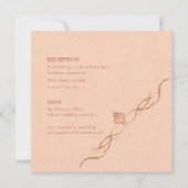 Invitation Mariage minimaliste blanc et pêche (Dos)