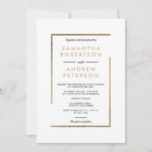 Invitation Mariage minimaliste blanc noir chic (Devant)