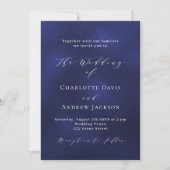 Invitation Mariage minimaliste bleu marine (Devant)