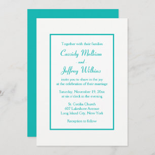 Invitation Mariage minimaliste Bleu moderne Élégant