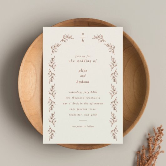 Invitation Mariage minimaliste Boho Arch Terracotta