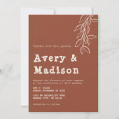 Invitation Mariage minimaliste Boho Burnt Orange (Devant)