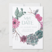 Invitation Mariage minimaliste Boho Cactus Désert  (Devant)