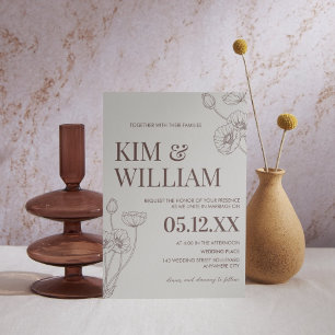 Invitation Mariage minimaliste Boho en terre cuite
