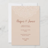 Invitation Mariage minimaliste Boho Mandala Terracotta (Devant)