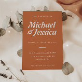 Invitation Mariage minimaliste Boho Terracotta moderne