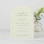 Invitation Mariage Minimaliste Boho Vert Sauge (Debout devant)