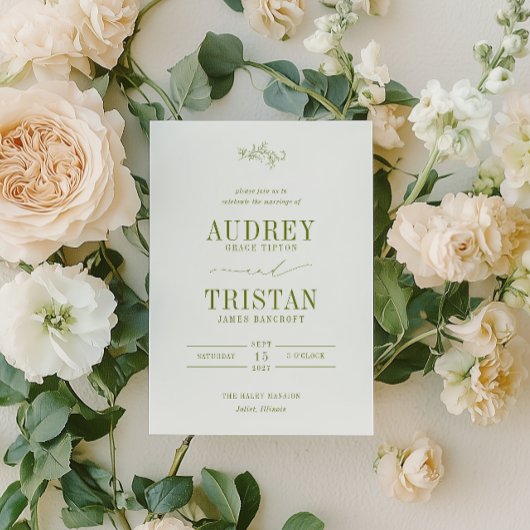 Invitation Mariage minimaliste botanique ROWAN