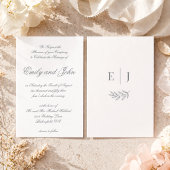 Invitation Mariage Minimaliste Calligraphie Élégante Grise Mo