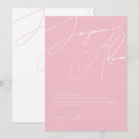 Mariage Minimaliste Candy Rose Typographie Script