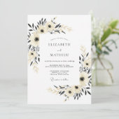 Invitation Mariage Minimaliste Charbon Sérène (Debout devant)