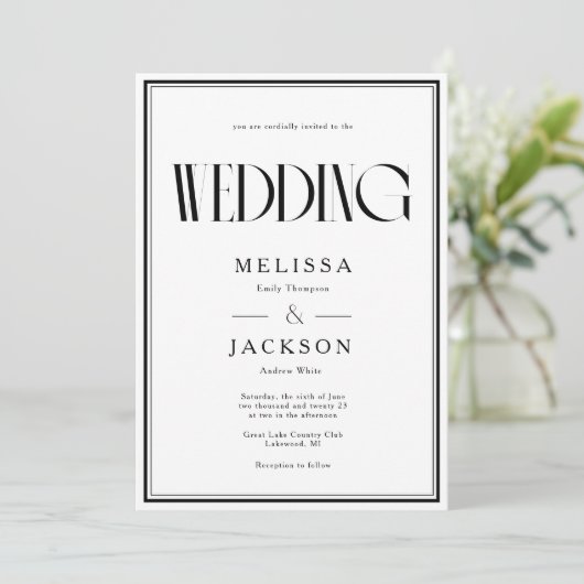 Invitation Mariage minimaliste chic (Debout devant)