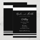 Invitation Mariage Minimaliste Chic Noir & Blanc (Devant / Derrière)