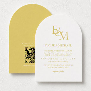 Invitation Mariage minimaliste classique avec monogramme Char