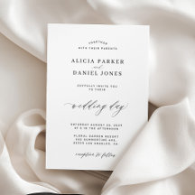 Mariage minimaliste classique élégant noir et blan
