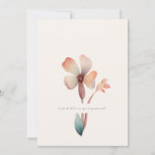 Invitation Mariage minimaliste classique Feuille bleu aquarel (Dos)