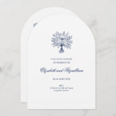 Invitation Mariage minimaliste de bouquet nuptial (Devant / Derrière)