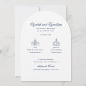 Invitation Mariage minimaliste de bouquet nuptial (Dos)