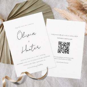Invitation Mariage minimaliste de code QR