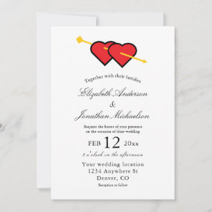Invitation Mariage minimaliste de coeur romantique