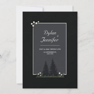 Invitation Mariage minimaliste de Daisy de la forêt nordique