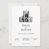 Invitation Mariage minimaliste de la cathédrale (Devant)