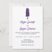 Invitation Mariage minimaliste de larkspur violet (Devant)