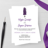 Invitation Mariage minimaliste de larkspur violet