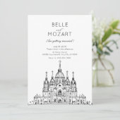 Invitation Mariage minimaliste de l'église (Debout devant)