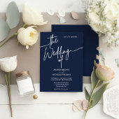 Invitation Mariage minimaliste de marine moderne