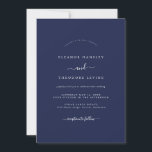 Invitation Mariage minimaliste de marine moderne<br><div class="desc">Plus Jolies invitations de mariage dans le Little Bayleigh Store!</div>