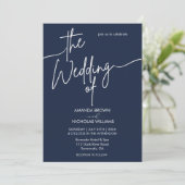 Invitation Mariage minimaliste de marine moderne (Debout devant)