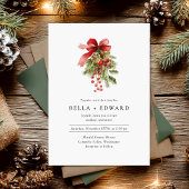 Invitation Mariage minimaliste de Noël d'hiver moderne