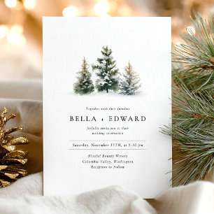Invitation Mariage minimaliste de Noël moderne