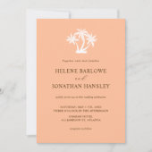 Invitation Mariage minimaliste de palmiers tropicaux (Devant)