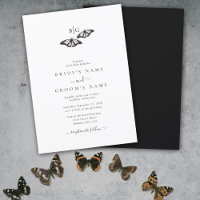 Mariage minimaliste de papillon noir blanc