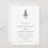 Invitation Mariage minimaliste de pin rustique (Devant)