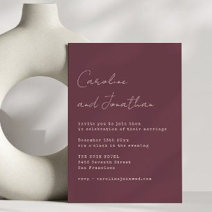 Invitation Mariage Minimaliste de Style Machine à Écrire avec