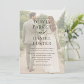 Invitation Mariage minimaliste de superposition photo moderne (Debout devant)