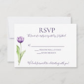 Invitation Mariage minimaliste de tulipe simple violet profon (Devant)