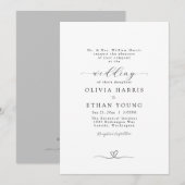 Invitation Mariage minimaliste de typographie moderne (Devant / Derrière)
