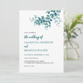 Invitation Mariage minimaliste de verdure eucalyptus (Debout devant)