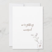 Invitation Mariage minimaliste des fleurs blanches brun rose (Dos)