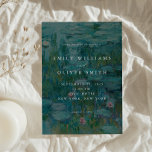 Invitation Mariage minimaliste des nappes d'eau Claude Monet<br><div class="desc">Élégant faire-part de mariage moderne avec Claude Monet Water Lilies peinture arrière - plan.</div>