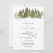 Invitation Mariage minimaliste des pins d'hiver (Devant)