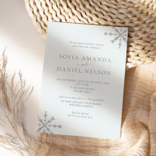 Invitation Mariage minimaliste d'hiver de neige