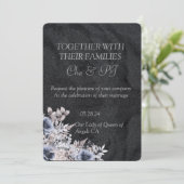 Invitation Mariage minimaliste d'hiver noir (Debout devant)