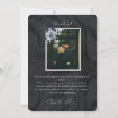 Invitation Mariage minimaliste d'hiver noir (Dos)